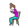 スマホをいじる女性